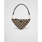 Embroidered jacquard fabric mini-bag