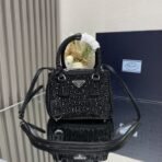 Prada Galleria satin mini-bag with crystals - Image 8