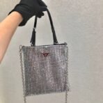 Satin handbag with crystals - Image 9