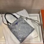 Satin handbag with crystals - Image 8