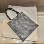 Satin handbag with crystals - Image 7