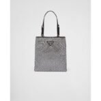 Satin handbag with crystals