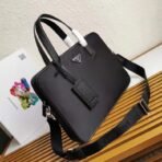 Re-Nylon and Saffiano leather briefcase - Image 8