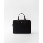 Re-Nylon and Saffiano leather briefcase