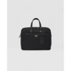 Re-Nylon and Saffiano leather briefcase