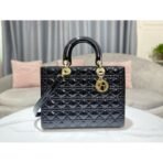 Large Lady Dior bag Lacquer leather - Image 9