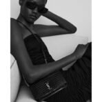 CASSANDRE PHONE HOLDER IN SHINY CROCODILE-EMBOSSED LEATHER - Image 11