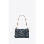 PUFFER SMALL IN SUEDE AND DENIM