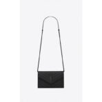 CASSANDRE ENVELOPE CHAIN WALLET IN GRAIN DE POUDRE LEATHER